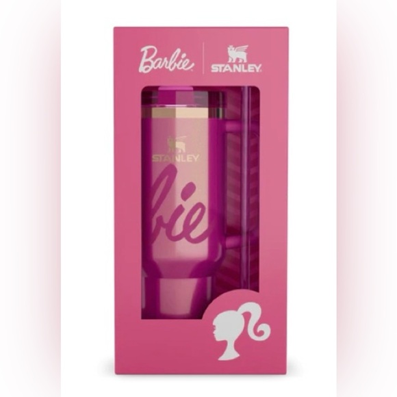 STANLEY x BARBIE ICON PINK 40oz STAINLESS STEEL FLOWSTATE QUENCHER TUMBLER - Picture 3 of 4